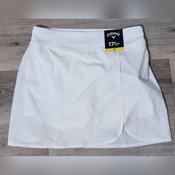 NWT CALLAWAY Women's True Sculpt Perforated Woven Golf Skort White SIZE S - Picture 3 of 5